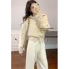 Women's Knit Cardigan: Lazy Style Double-Zipper Lapel, Thick, Soft & Waxy, Autumn-Winter Sweater Coat, Short Top