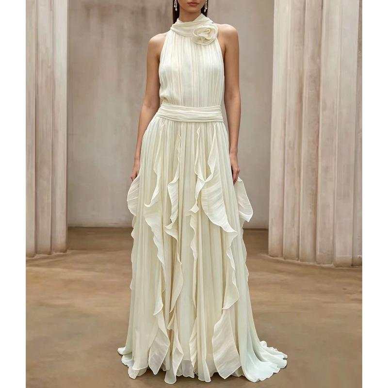 Sleeveless Plus Size Vintage Ruffle New In Dresses for Women Casual Maxi Long Summer Dress