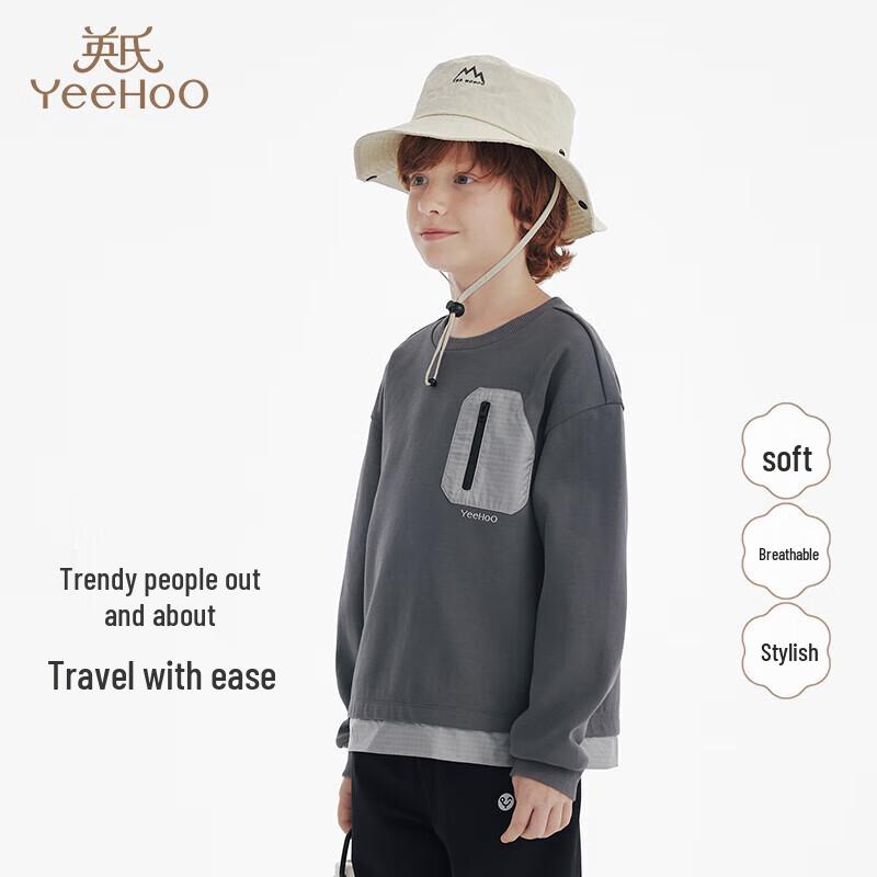 YEEHOO Boys Casual Round Neck Long Sleeve Sweatshirt 120