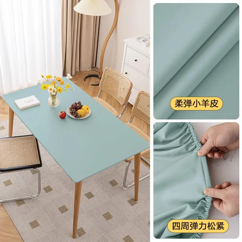 Groen Elastisch PU Tafelkleed Waterdicht Oliebestendig Krasbestendig Slijtvast Eettafels Cover Scandinavisch Kantoor Hotel Banket Mat 60x60cm(23.6x23.6in