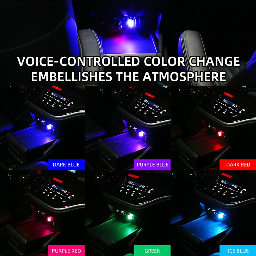 1/2pcs Mini USB LED voice-controll Car Light Auto RGB Interior Atmosphere Light PC Auto Colorful Decorative Lamp Car Accessory