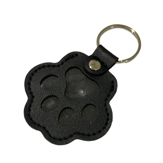 Faux Leather Pet Hair Keychain Dog Cat Claw Shape Souvenir