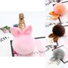 Elegant Pompon Fluffy Women Rabbit Ear Fur Ball Key Chain Rings Bag Keychain Pendant