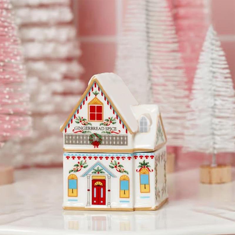 Рождественская Деревня Пряничный Домик Набор - Мини-пряничные домики в банках, Праздничный Декор Кухонная столешница Рождественская свеча