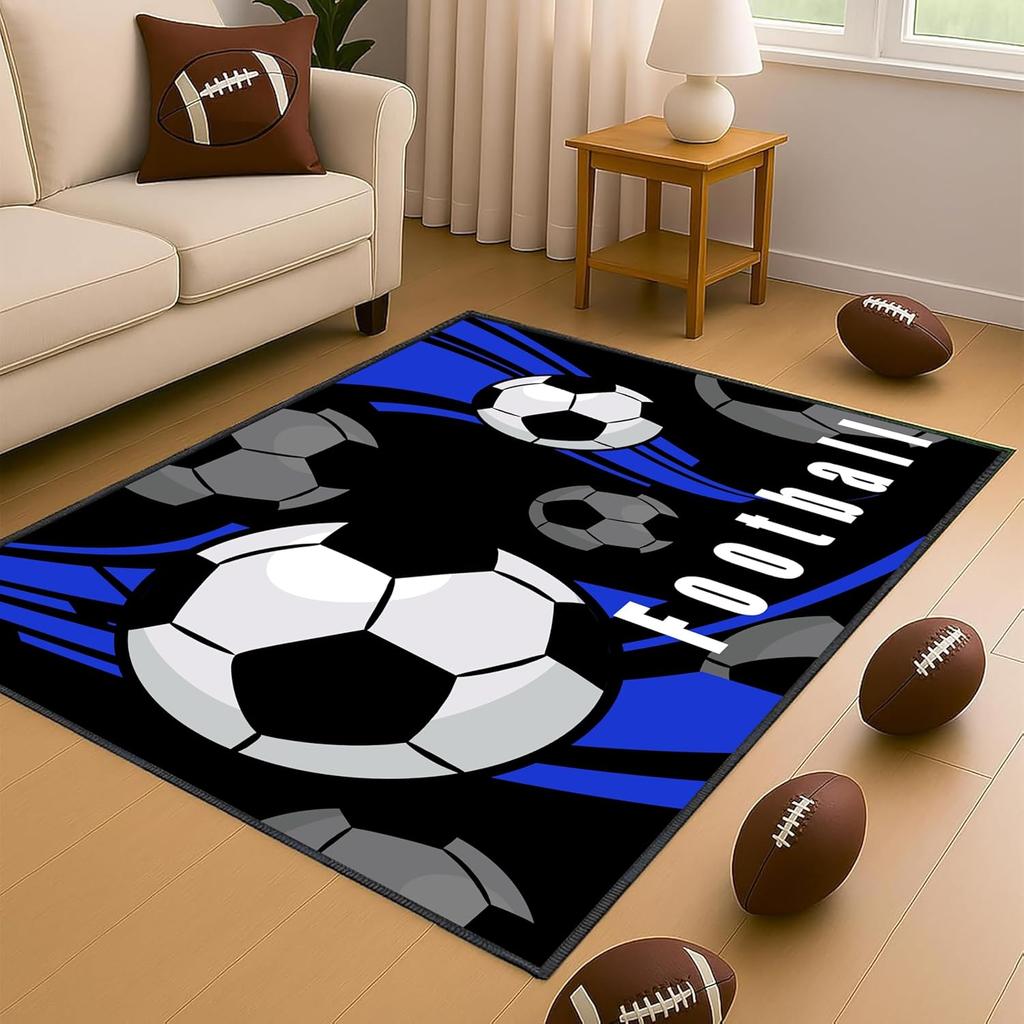 Racing Track Area Rug Street Speed Theme Floor Mat Creative Game Room Decor Non-Slip Carpet for Boys Playroom Nursery Decor