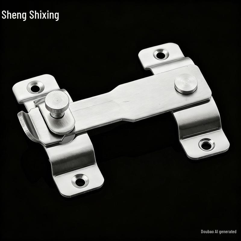 Extra Large Stainless Steel Sliding Door Lock with Right Angle Clasp for Bathroom