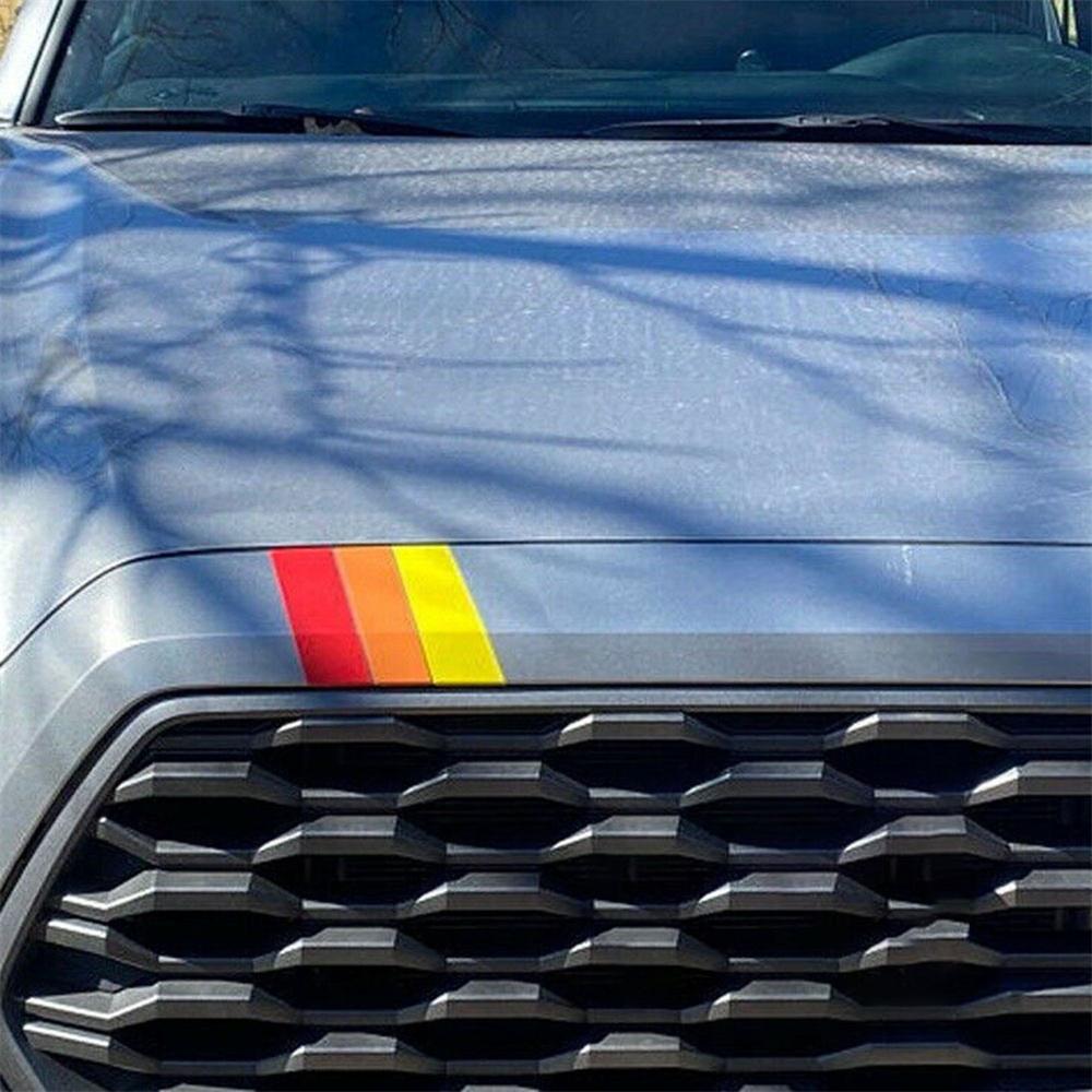 1pc 10-Inch Classic Retro Style Tri-Color Stripe Decal Sticker For Toyota Lexus