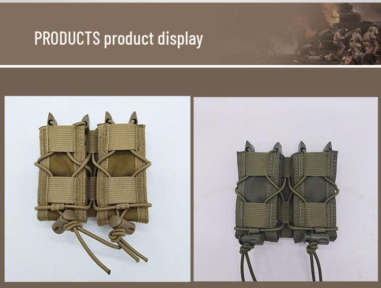 Tactical MOLLE-Compatible Double Magazine Pouch - Durable Nylon