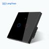 LangYeao EU UK 1/2/3/4 Gang Tuya WiFi Smart Switch Light Alexa Voice Control Touch Glass Wall Wireless No/With Neutral Wire