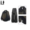 Men's Casual Lapel Sweatshirt and Straight Pants Set