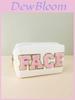 Pu Embroidered Letter Makeup Bag Waterproof Large Capacity Storage Pouch For Women