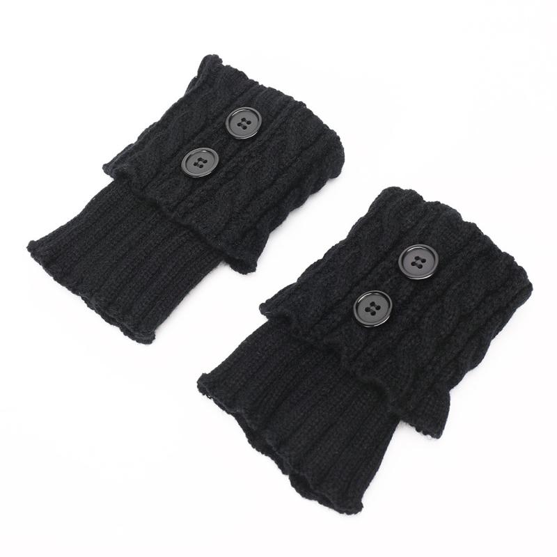 Button Fried Dough Twists Knitted Wool Socks Warm In Autumn And Winter Short Leg Guards Women's Warm Foot Cover