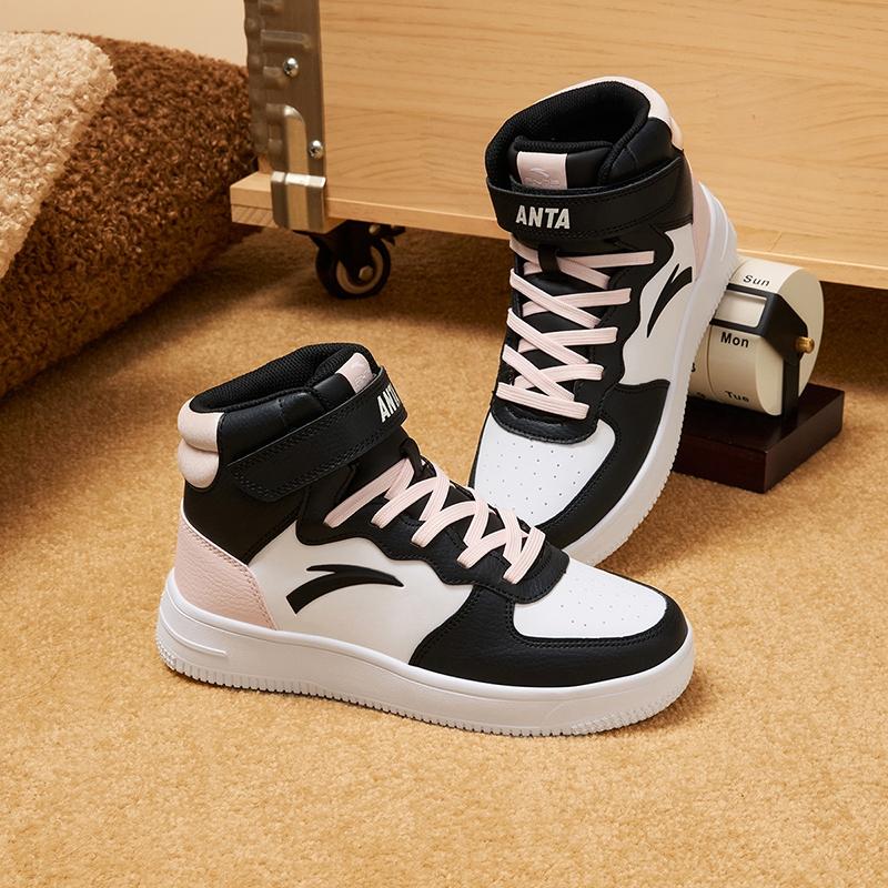 Anta Kids Casual Wear Durable Breathable High-Top Sneakers Kids Sneakers Black Pink White A33038015J-5