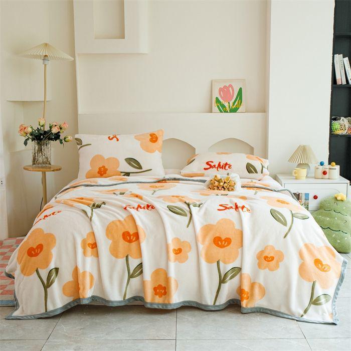 Thickened Double-Sided Fleece Blanket: Versatile Bed Coverlet & Sofa Throw for All Seasons