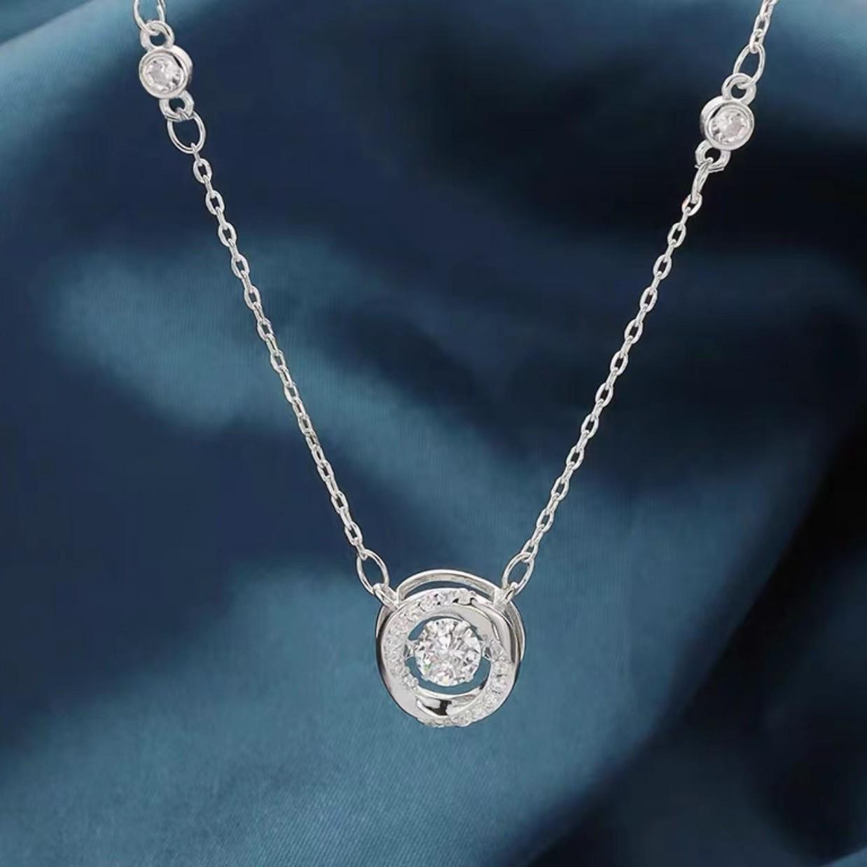 

Серебряное ожерелье S925 с пульсом - Элегантная цепочка на ключицу, подарок для девушки, День святого Валентина S925 Silver