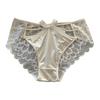 Women's Silky Satin Panties Sexy Invisible Lace Briefs Low Waist Bikini Underwear Seamless Breathable Underpants