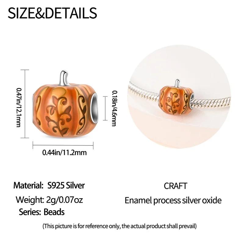 Copper Sika Deer Autumn Maple Leaves Pumpkins Chestnuts Charm Fit Diy Bracelet Women Birthday Gift Beads For Jewelry Making