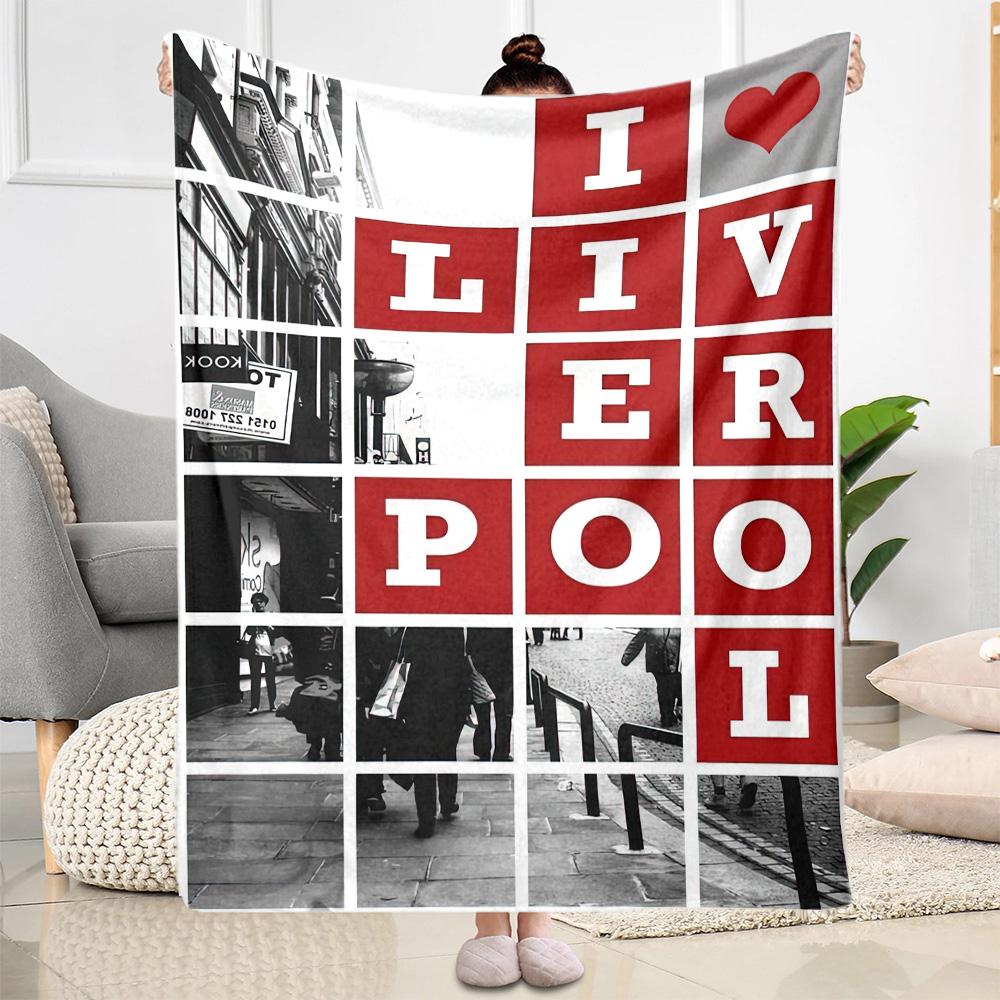 Coperta Morbida Calda Accogliente del Liverpool Football Club Ottima per Sedia da Ufficio Sedia Letto Per Tutte le Stagioni Arredamento Elegante Regalo per Viaggi Casa Compleanni