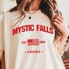 Mystic Falls Virginia Comfort Colors Tee, Mystic Falls Virginia Shirt, Vintage TV Inspired Travel Tee, Fictional Small Town Graphic