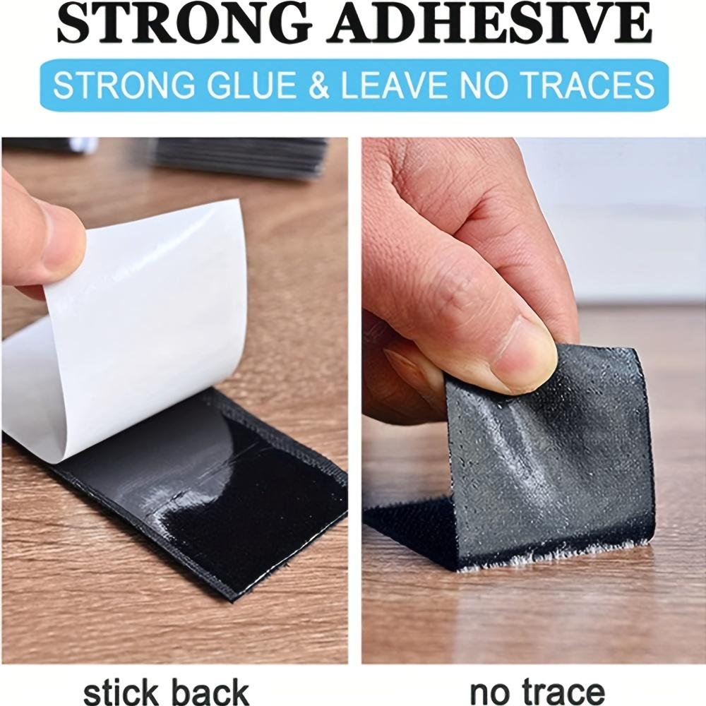 12/24pairs Heavy-Duty Double Sided Adhesive Mounting Strips Interlocking Tape  Reusable Sticky Back Tape for Hanging Organizing