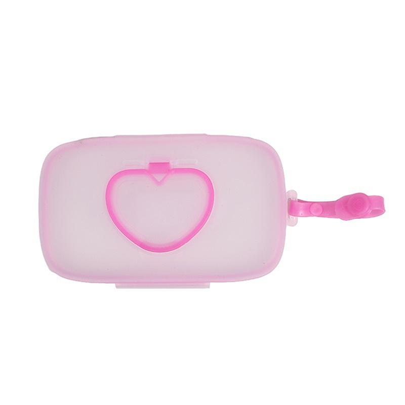 Portable Heart-Shaped Wet Wipes And Mask Storage Box With Snap Closure, Suitable For Children'S Travel.