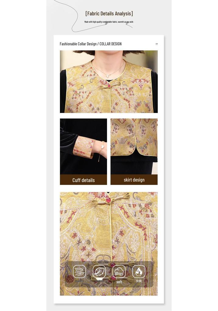 2026 Elegant Autumn Two-Piece Suit for Middle-Aged & Elderly Women