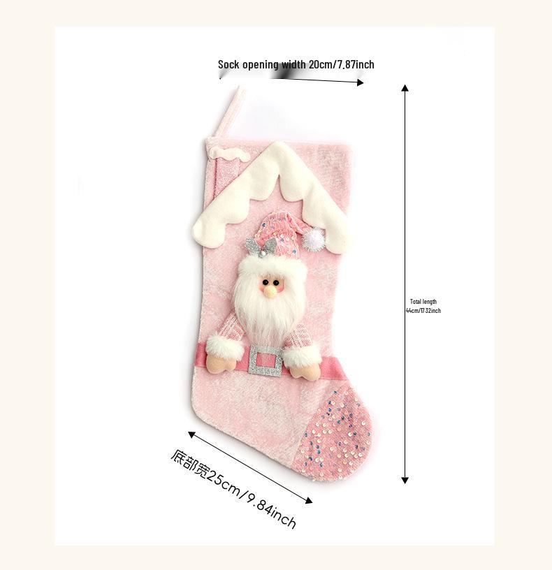 Pink Sequin Cross-Border Christmas Stocking for Kids' Gifts