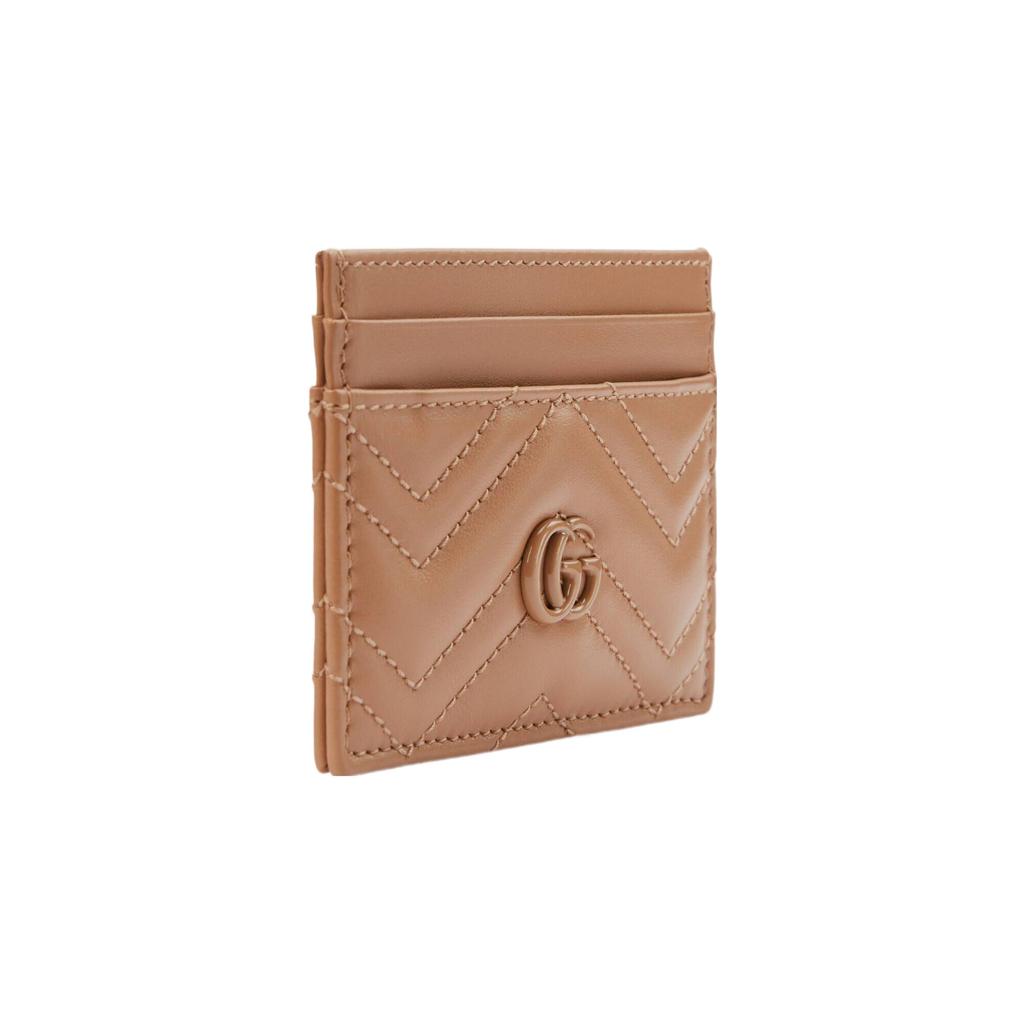 Gucci GG Marmont Matelassé Leder Kartenetui in Beige Für Unisex Tägliche Nutzung