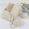 Winter Hats Women Natural Fox Fur Fuffy Warm Fashion Stylish Knitted Pompom Girls Fur Hat