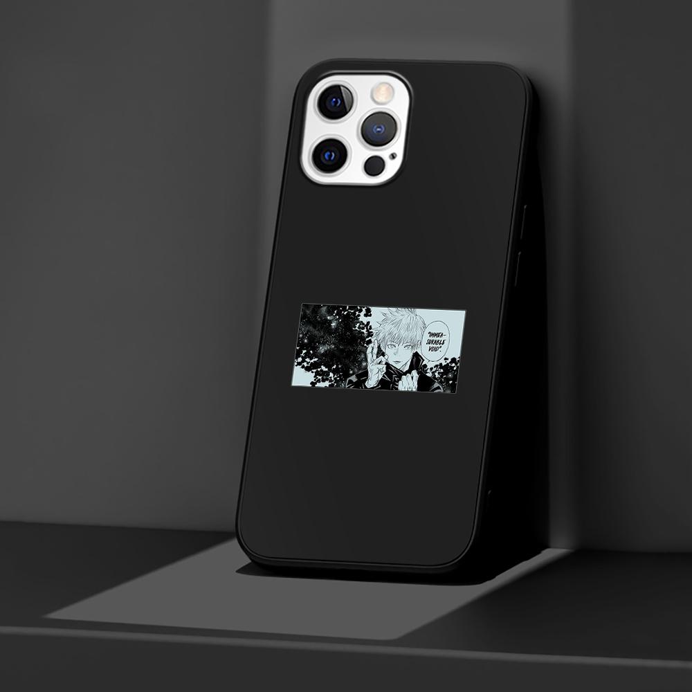 Phone Case for Apple iPhone 14 11 13 Pro Max 12 Mini XR 7 8 + SE 2020 XS 6 6s Plus 5 5s Cool Jujutsu Kaisen Silicone Black Cover