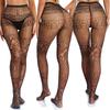 High Elastic Black Hollowed Lace Fishnet Patterned Tights For Women Soft Nylon Solid Color Sweet Panyhose Toe Reinforcement