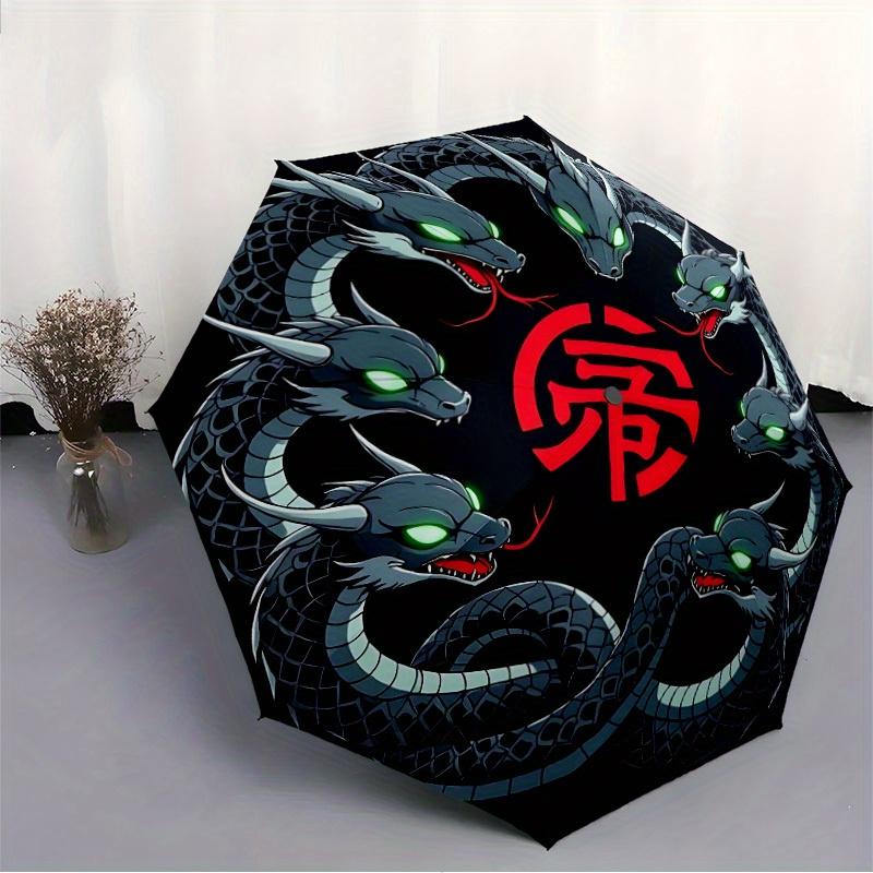 1pc Dragon Automatic Open/close Folding Umbrella, Compact Portable Travel Umbrella, Perfect Birthday/Christmas, Cute Umbrella, Durable Const