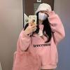 American oversize hoodless sweater women's design sense ice cream printing versatile foreign style long-sleeved