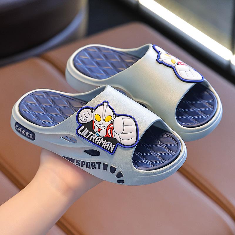 Ultraman children's cool slippers parent-child men and women's new summer cartoon soft bottom non-slip home bath bathroom outdoor