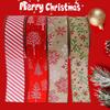 5cm Christmas Ribbon Wired Clear Print DIY Thicker Anti-fade Gift Packing Tear-resistant Large Bowknot Making Xmas Tree Ribbon for Festival