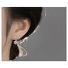 Women Inlaid Shining Zircon Double Zirconia Sterling Silver Pin Geometric Fashion Earrings