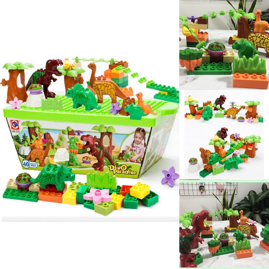 Dinosaur Assembly Puzzle With Big Plastic Blocks For Kids Development And Entertainment