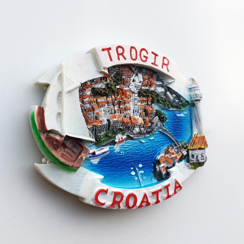Kroatien Reisekühlschrankmagnete Trogir Tourismus Souvenirs Magnetische Aufkleber für Pinnwand Kühlschrankaufkleber Heimdekoration