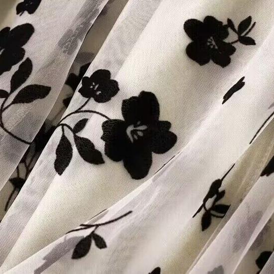 Flokowanie siateczkowa półspódniczka damska letnia średniej długości wąska drapowana spódnica z przędzy Super wróżka plisowana spódnica moda odzież damska