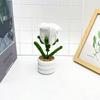 Multi Colored Plush Twisted Rod Rose Potted Desktop Decoration Ornament For Office Decor