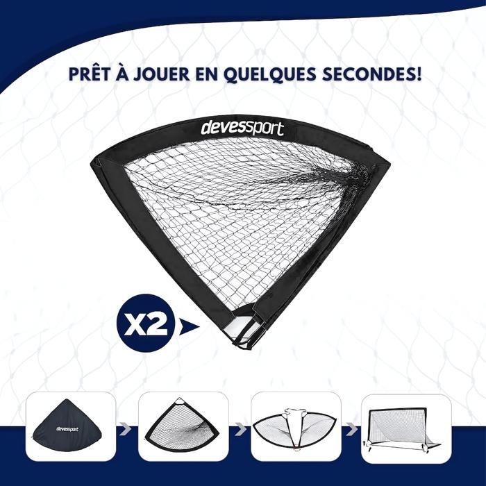 Set de 2 Buts de Football - DEVESSPORT - Pliables Pop-Up - Robustes - Pour Enfants 5-8 Ans - Int/Ext