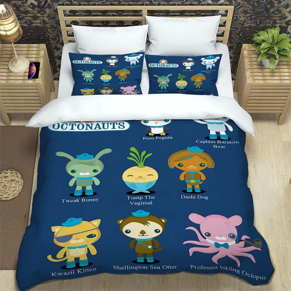 3D Octonauts Bedding Sets, Duvet Covers and Pillowcases, Bedroom Decor, Children's Gifts, Adult Single/double Beds.