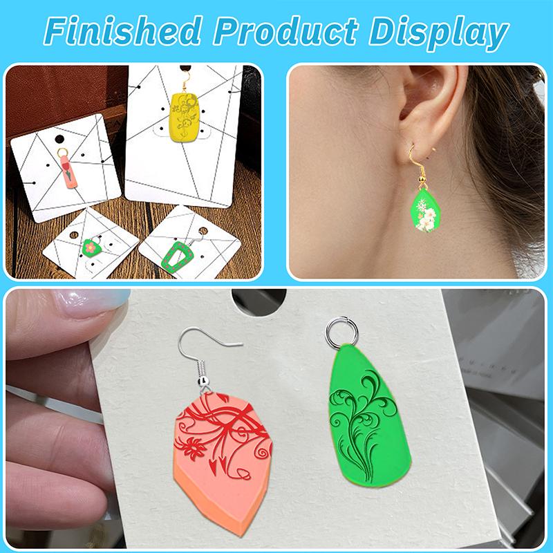 Polymer Clay Cutters for Earring Making Contains Clay Molds Earring Hooks Rings Boho Clay Cutters for Polymer Clay Jewelry