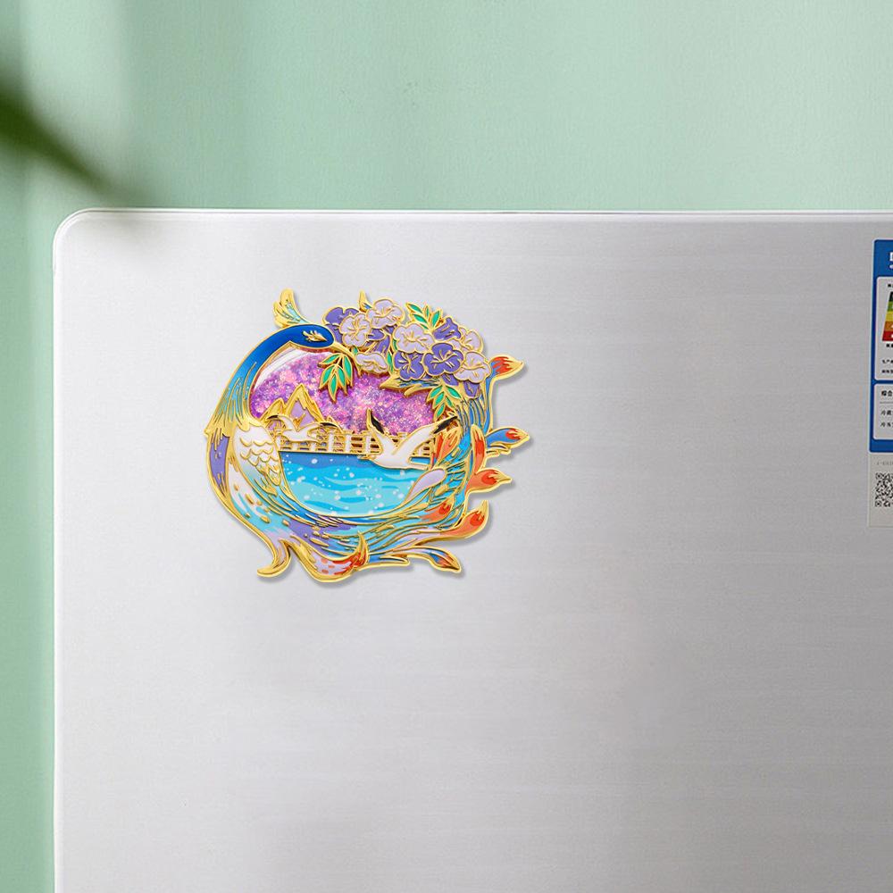 Yunnan merchandise quicksand metal refrigerator sticker magnet strong suction Kunming Internet celebrity clock in tourist attractions souvenirs