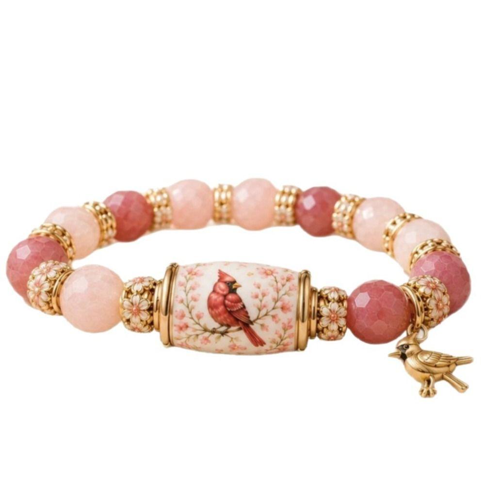 Elastic Metal Tube Crystal Bracelet with Pendant Beaded Bracelet Hummingbird Bracelet  Party Favors