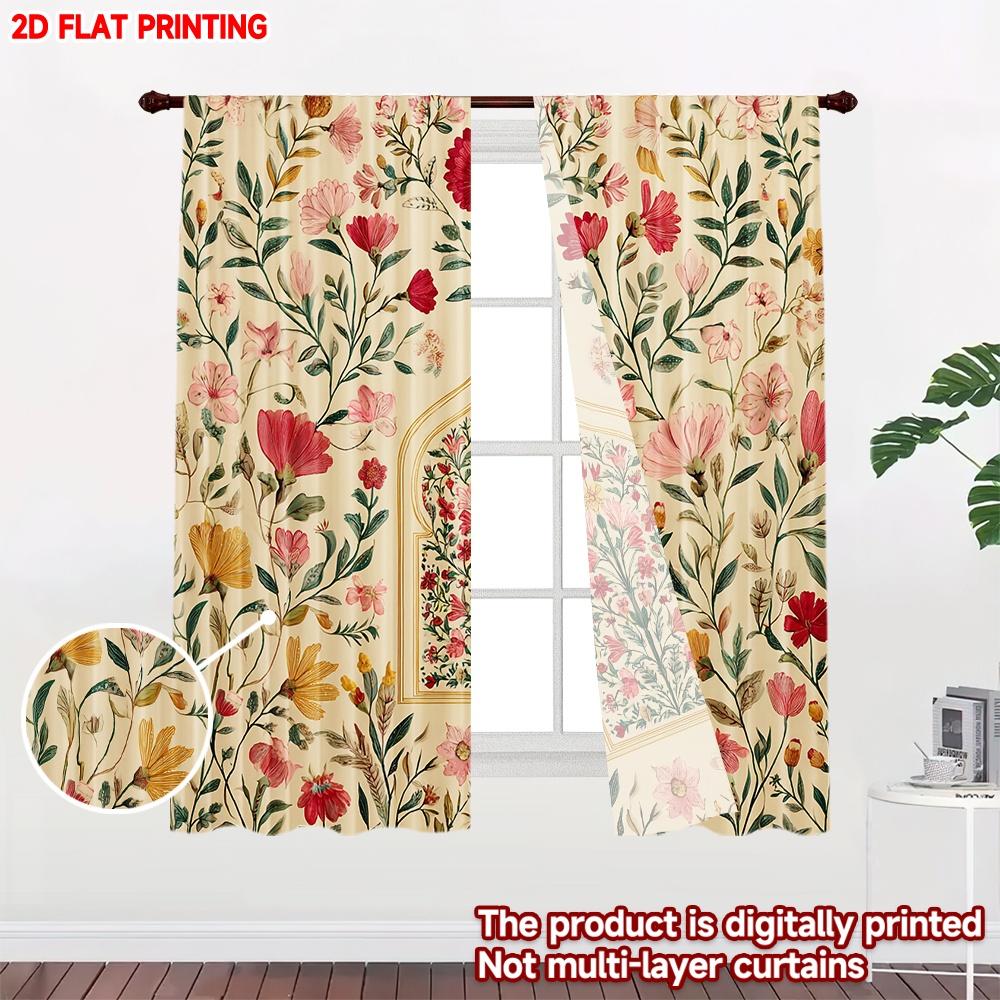 Flat Printing Happy Valentine Day Party Curtains Palaces India Digital Printed Polyester Drapes Family Curtain Set Of 2 Made Washable