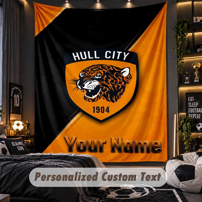 TapestryHull City Custom Name Text Personalized Wall Hanging Tapestry Home Wall Decor