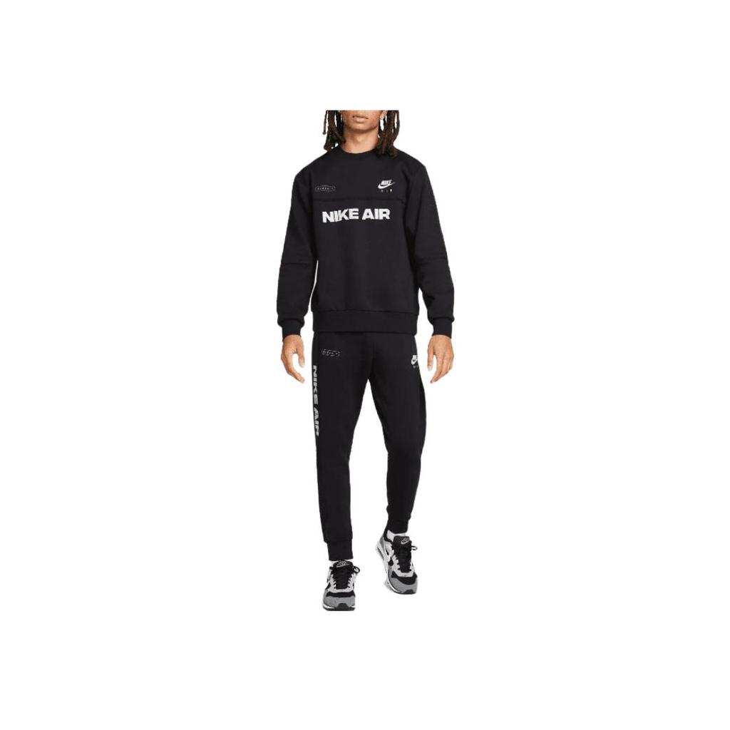 Nike Letter Print Crew Neck Pullover Long Sleeve Sweatshirt Men Sweatshirt Black DM5207-010