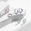 Modian 925 Sterling Zilver Blauw Emaille Hartjes Oorringen Romantisch Cz Kleine Oor Gespen Voor Vrouwen Bruiloft Sieraden