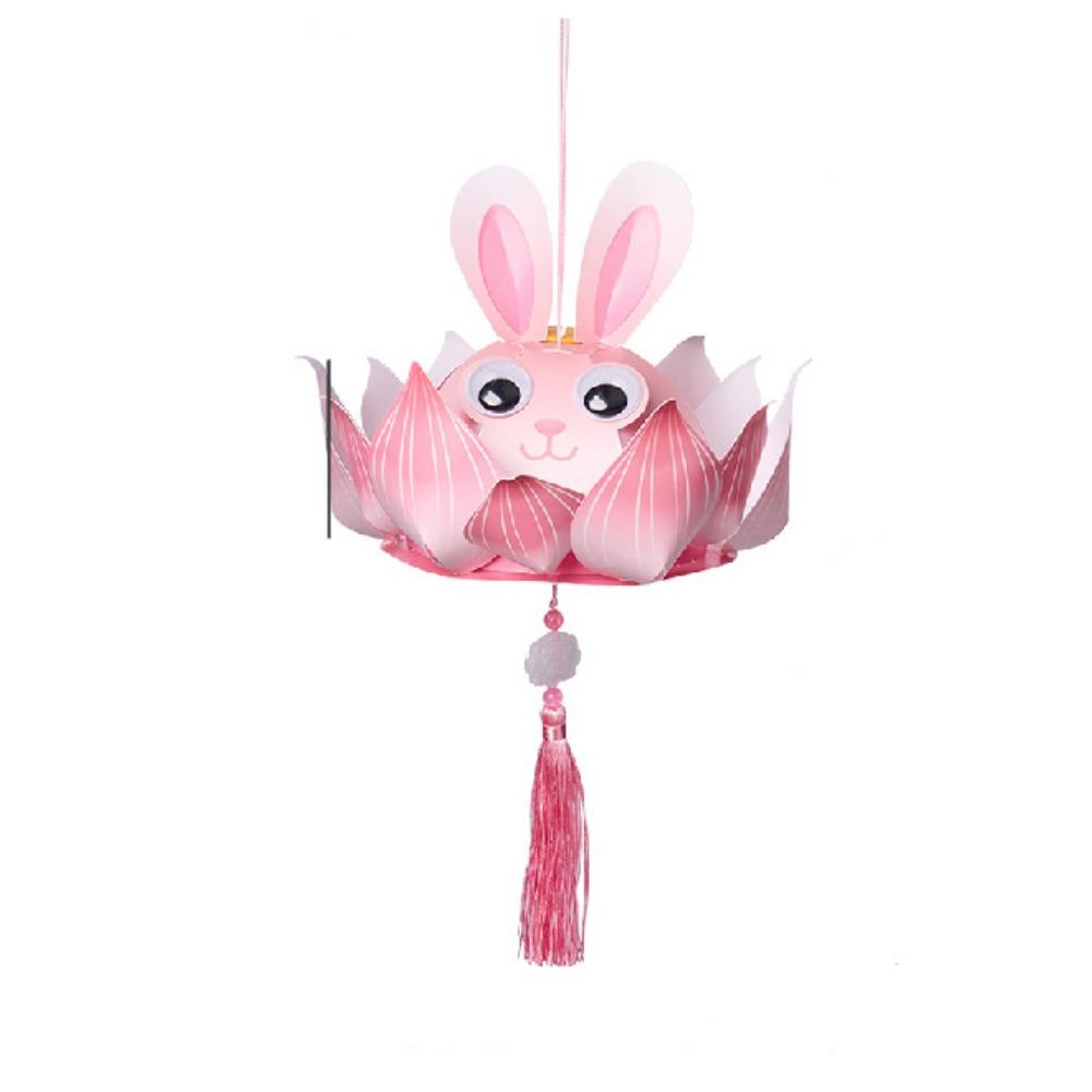 Handmade Mid-Autumn Festival Lantern DIY Glowing Light-Up Bunny Lantern  Hanfu Accessories